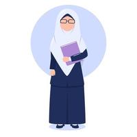 Hand drawn illustration of Muslim teacher vector