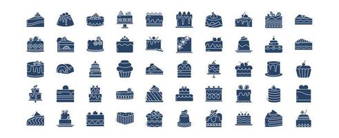 Collection of icons related to Pastries and sweets, including icons like Butterscotch, Caramel, Cake, Pastry and more. vector illustrations, Pixel Perfect set