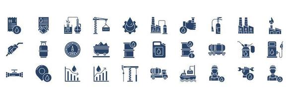 Collection of icons related to Oil Industry, including icons like Bill, Business, Crane, Experiment and more. vector illustrations, Pixel Perfect set