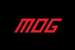 diseño de logotipo de letra y alfabeto mog vector