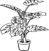 Black and white vector flowers