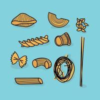 Doodled Pasta Drawings vector