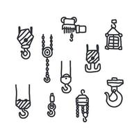 Winches Black and White Doodles vector