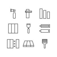 Set of Outlined Laminate Icons vector