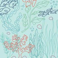 Sea Background Doodles vector