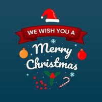 Merry Christmas greeting card with element vector