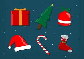 Collection of Christmas elements in flat design vector