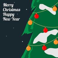 Flat design Christmas tree and greeting collection vector