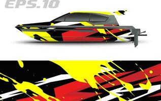 Boat livery vector graphics. Abstract racing background design for car, motorcycle and other vehicle sticker wrap