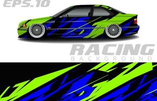 Rally racing car wrap design vector for vehicle vinyl stickers and automotive decal livery