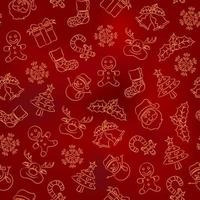 Seamless pattern of Christmas related doodles vector