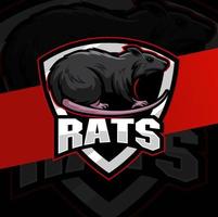 aggressive angry Rat character mascot esport logo design for game and sport vector