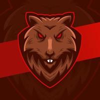 aggressive angry Rat character mascot esport logo design for game and sport vector