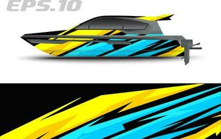 Boat livery vector graphics. Abstract racing background design for car, motorcycle and other vehicle sticker wrap