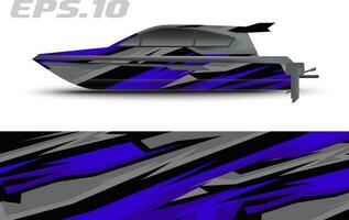 Boat livery vector graphics. Abstract racing background design for car, motorcycle and other vehicle sticker wrap