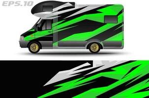 Camper van car wrap design vector for vehicle vinyl stickers and automotive decal livery