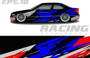 Rally racing car wrap design vector for vehicle vinyl stickers and automotive decal livery