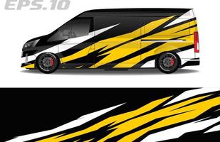 Camper van wrap design vector for vehicle vinyl stickers and automotive decal livery