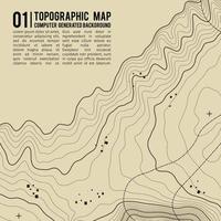 Fondo de mapa topográfico con espacio para copiar. Fondo de contorno de mapa de topografía de línea, ilustración de vector abstracto de cuadrícula geográfica. ruta de senderismo de montaña sobre terreno.