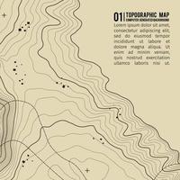 Fondo de mapa topográfico con espacio para copiar. Fondo de contorno de mapa de topografía de línea, ilustración de vector abstracto de cuadrícula geográfica. ruta de senderismo de montaña sobre terreno.