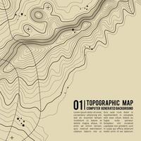 Topographic map background with space for copy . Line topography map contour background , geographic grid abstract vector illustration . Mountain hiking trail over terrain .