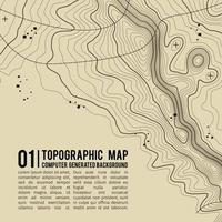 Topographic map background with space for copy . Line topography map contour background , geographic grid abstract vector illustration . Mountain hiking trail over terrain .