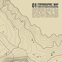 Topographic map background with space for copy . Line topography map contour background , geographic grid abstract vector illustration . Mountain hiking trail over terrain .