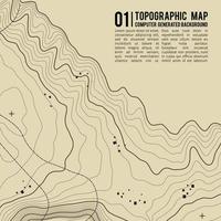 Topographic map background with space for copy . Line topography map contour background , geographic grid abstract vector illustration . Mountain hiking trail over terrain .