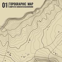 Topographic map background with space for copy . Line topography map contour background , geographic grid abstract vector illustration . Mountain hiking trail over terrain .