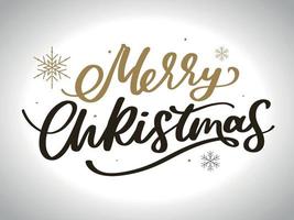 Merry christmas hand lettering calligraphy isolated on white background. Vector holiday illustration element. Merry Christmas script calligraphy