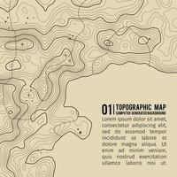 Topographic map background with space for copy . Line topography map contour background , geographic grid abstract vector illustration . Mountain hiking trail over terrain .