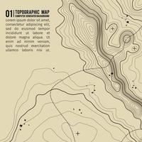 Fondo de mapa topográfico con espacio para copiar. Fondo de contorno de mapa de topografía de línea, ilustración de vector abstracto de cuadrícula geográfica. ruta de senderismo de montaña sobre terreno.