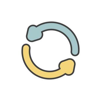 icono de recarga con estilo de contorno vector