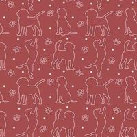 Seamless beagle pattern. Cartoon home pet, set of cute puppies for print, posters and postcard. Vector beagle  animal background. Funny little doggy seamless pattern