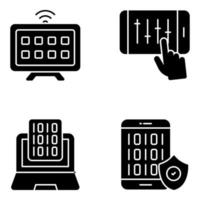 Pack of Smart Technology and Iot Solid Icons vector