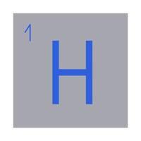 Hydrogen. An element of the periodic table of Mendeleev. An atom for alternative energy. Flat style. Vector illustration