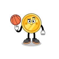 medal illustration as a basketball player vector