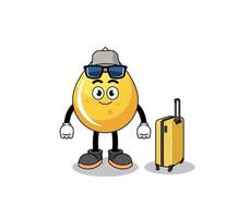 honey drop mascot doing vacation vector