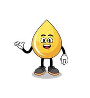 honey drop cartoon with welcome pose vector