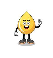 honey drop cartoon doing wave hand gesture vector