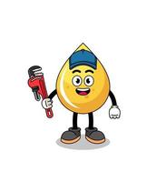 honey drop illustration cartoon as a plumber vector