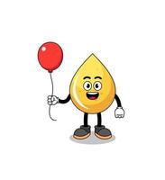 Cartoon of honey drop holding a balloon vector