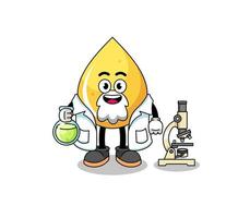 Mascot of honey drop as a scientist vector