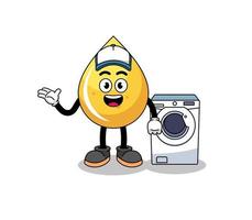 honey drop illustration as a laundry man vector