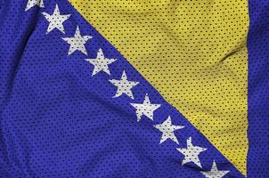 bandera de bosnia y herzegovina impresa en un sportsw de poliéster nylon foto