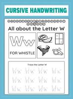 Cursive Handwriting Worksheet vector