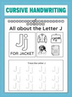 Cursive Handwriting Worksheet vector