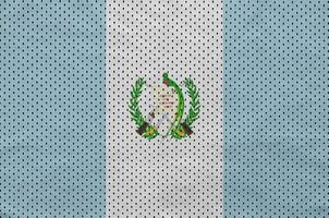 Guatemala flag printed on a polyester nylon sportswear mesh fabr photo