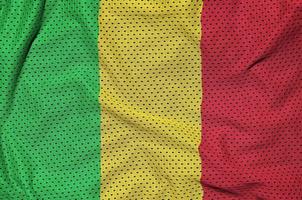 Mali flag printed on a polyester nylon sportswear mesh fabric wi photo