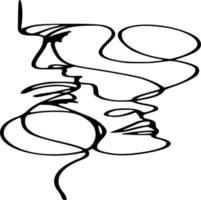 Black and white one line art vectors